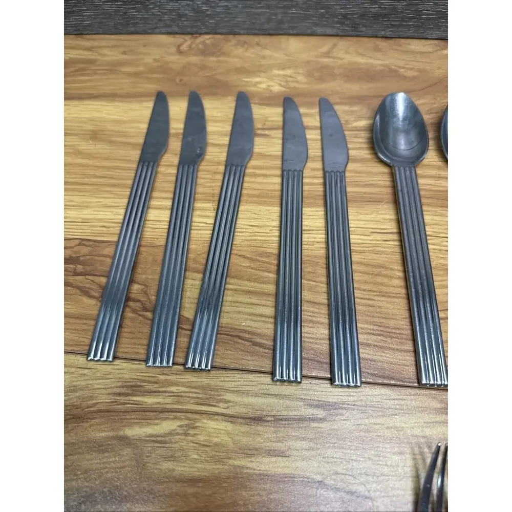 Vintage 1990s IKEA STRATEG Flatware Ribbed Ehlen Johansson Lot Of 20